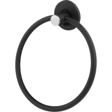 Acessorio Wc Clarainox Aco Porta Toalha Argola Preto 13069