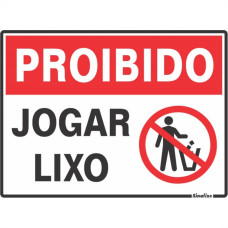 Placa Sinalizacao Poliestireno 15X20 ''Proibido Jogar Lixo'' 200Au