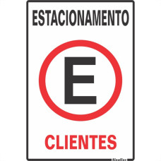 Placa Sinalizacao Poliestireno 20X30 ''Estacionamento Clientes'' 250Ay