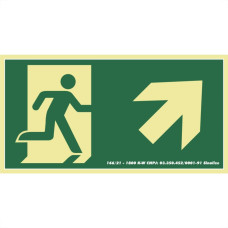 Placa Sinalizacao Pvc 20X30 ''Saida Seta Sobe Direita Fluorescente'' 250Cg
