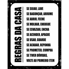 Placa Sinalizacao Poliestireno 18X30 ''Regras Da Casa'' Dec27