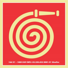 Placa Sinalizacao Pvc 15X15 ''Hidrante Mangueira'' Fluorescente 350Aa