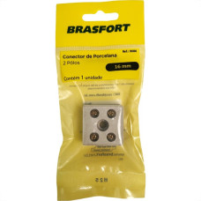Cartela Conector Porcelana Brasfort 2 Polos 16Mm Com 1 Peca 9086