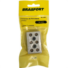 Cartela Conector Porcelana Brasfort 3 Polos 16Mm Com 1 Peca 9089