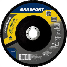 Disco Flap Brasfort 7'' 60G Reto Oxido Aluminio 9118 - Kit C/5 