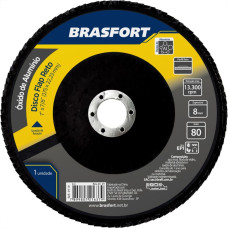 Disco Flap Brasfort 7'' 80G Reto Oxido Aluminio 9119 - Kit C/5 