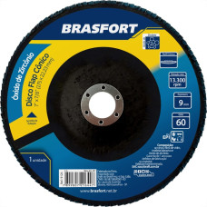 Disco Flap Brasfort 7'' 60G Conico Oxido Zirconia 9126 - Kit C/5 