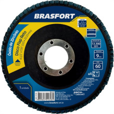 Disco Flap Brasfort 4.1/2'' 60G Reto Oxido Zirconia 9130 - Kit C/10 