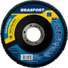 Disco Flap Brasfort 4.1/2'' 120G Reto Oxido Zirconia 9132 - Kit C/10 