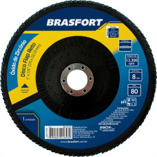Disco Flap Brasfort 7'' 80G Oxido Zirconia 9135 - Kit C/5 