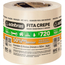 Fita Crepe Adelbras 24Mmx50M  - Kit C/5 