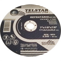 Disco De Corte Para Refratario Telstar 7 X 1/8 X 7/8 2 Telas 302210 - Kit C/10 