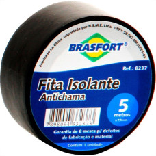 Fita Isolante Brasfort 5M X 19Mm Preta 8237 - Kit C/10 