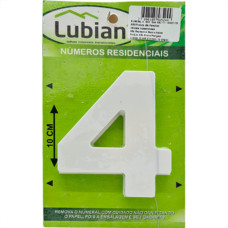 Lubian Numero  3D Branco Abs 4 10Cm