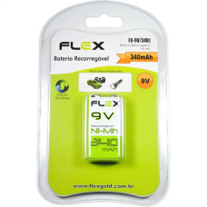 Flex Pilha Bateria  9V Recarr.340Mah