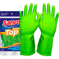 Sanro Luva  Forrada Top Verde P - Kit C/10 Pr