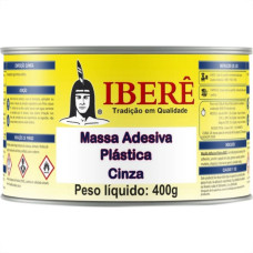 Ibere Massa Plastica  Cinza 400 Grs - Kit C/12 Pc