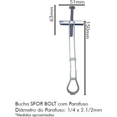 Sforplast Bucha P/Gesso Sforb/Parafuso 1/4 C/100