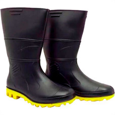 Rca Bota Pvc Preta Solado Amar. 39