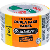 Adelbras Fita Dupla Face Pap.Bco  12X30M - Kit C/6 Rl