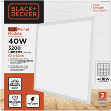 Black Lum.Led B&D Emb 62X 62Cm 40W 6500K
