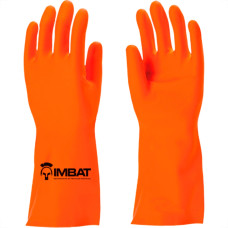 Imbat Luva Latex  Forrada Laranja 07 - Kit C/12 Pr