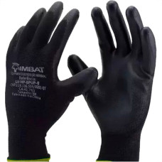 Imbat Luva Poliester Pu Preto 08 - Kit C/12 Pr