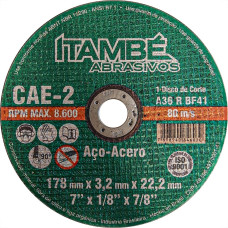 Disco Corte Ferro Itambe 7''X1/8''X7/8''- 2 Telas Cae-2 - 6947