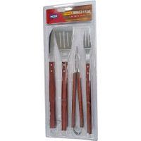 Kit Churrasco Mor-Garfo + Faca +Espatula + Pegador