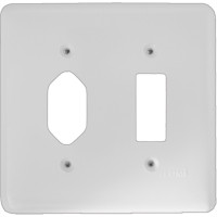 Placa Conjunto Ilumi Stylus Branco 4X4 - 1 Interruptor + 1 Tomada 249F1