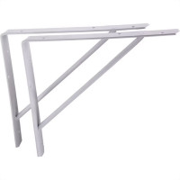 Suporte Prateleira Mao Francesa Overtime Reforcado 50Cm Branco - Kit C/12 Pecas