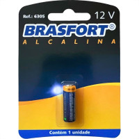 Pilha Brasfort Alcalina 12V. Para Controle Cartela Com 1 Peca - 6305 - Kit C/5 Cartelas