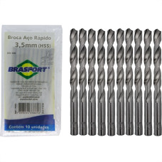 Broca Aco Rapido Brasfort 3,5Mm - 7474 - Kit C/10 Pecas