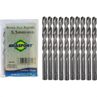 Broca Aco Rapido Brasfort 5,5Mm - 7478 - Kit C/10 Pecas