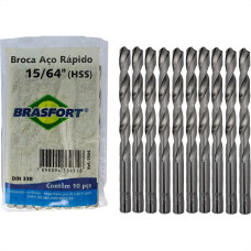 Broca Aco Rapido Brasfort   15/64'' - 7505 - Kit C/10 Pecas