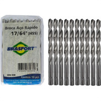 Broca Aco Rapido Brasfort   17/64'' - 7507 - Kit C/10 Pecas