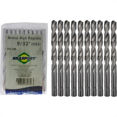 Broca Aco Rapido Brasfort   9/32'' - 7508 - Kit C/10 Pecas