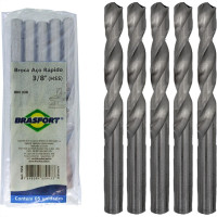 Broca Aco Rapido Brasfort   3/8'' - 7513 - Kit C/5 Pecas