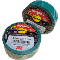 Fita Isolante 3M Imperial. 10M Verde - Kit C/10 Pecas