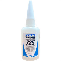 Cola Instantanea Tekbond 725 - Baixa Viscosidade - Bico Tipo ''B'' Mais Fino E Preciso 20G - Kit C/10 Pecas