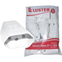 Pino Femea Luster 2 Polos+Terra 10A. Branco 2079 - Kit C/10 Pecas