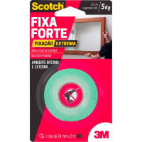 Fita Dupla Face 3M Fixa Forte Extrema Espuma 24Mm X 2M - 5Kg