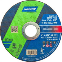 Disco Aco Inox Norton Classic Ar 102 - 4.1/2''X3/64''X7/8'' - Fino 1,0Mm