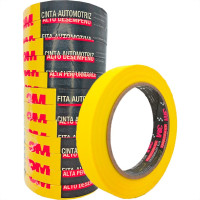 Fita Crepe 3M Alta Performance Amarela 18Mm X 40M Automotiva - Kit C/12 Rolos