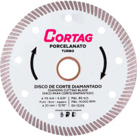 Disco Diamantado Cortag Porcelanato Turbo 110Mm X 20Mm - 60863