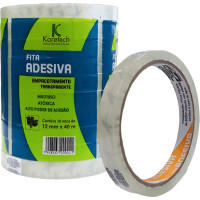 Fita Adesiva Embalagem Koretech Transparente 12Mm X 40M - Kit C/10 Pecas