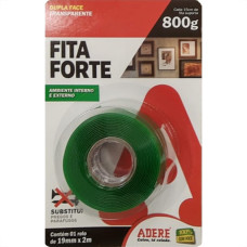 Fita Dupla Face Adere Forte Acrilica Transparente Ambiente Interno/Externo 12Mm X 2M