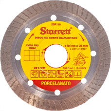 Disco Diamantado Starrett Turbo Porcelanato - Fino 1,2Mm - 110Mm X 20Mm - Ddp110