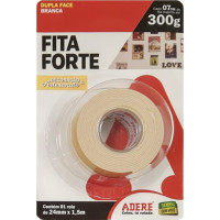 Fita Dupla Face Adere Forte Espuma Branca Decoracao E Artesanato 24Mm X 1,5M