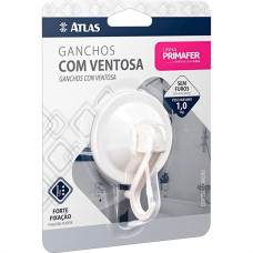 Gancho Ventosa Atlas Primafer Branco 1,0Kg Com 01 Peca